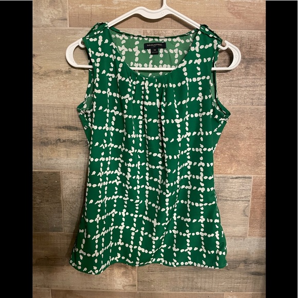 Banana Republic Tops Banana Republic Green And White Sleeveless